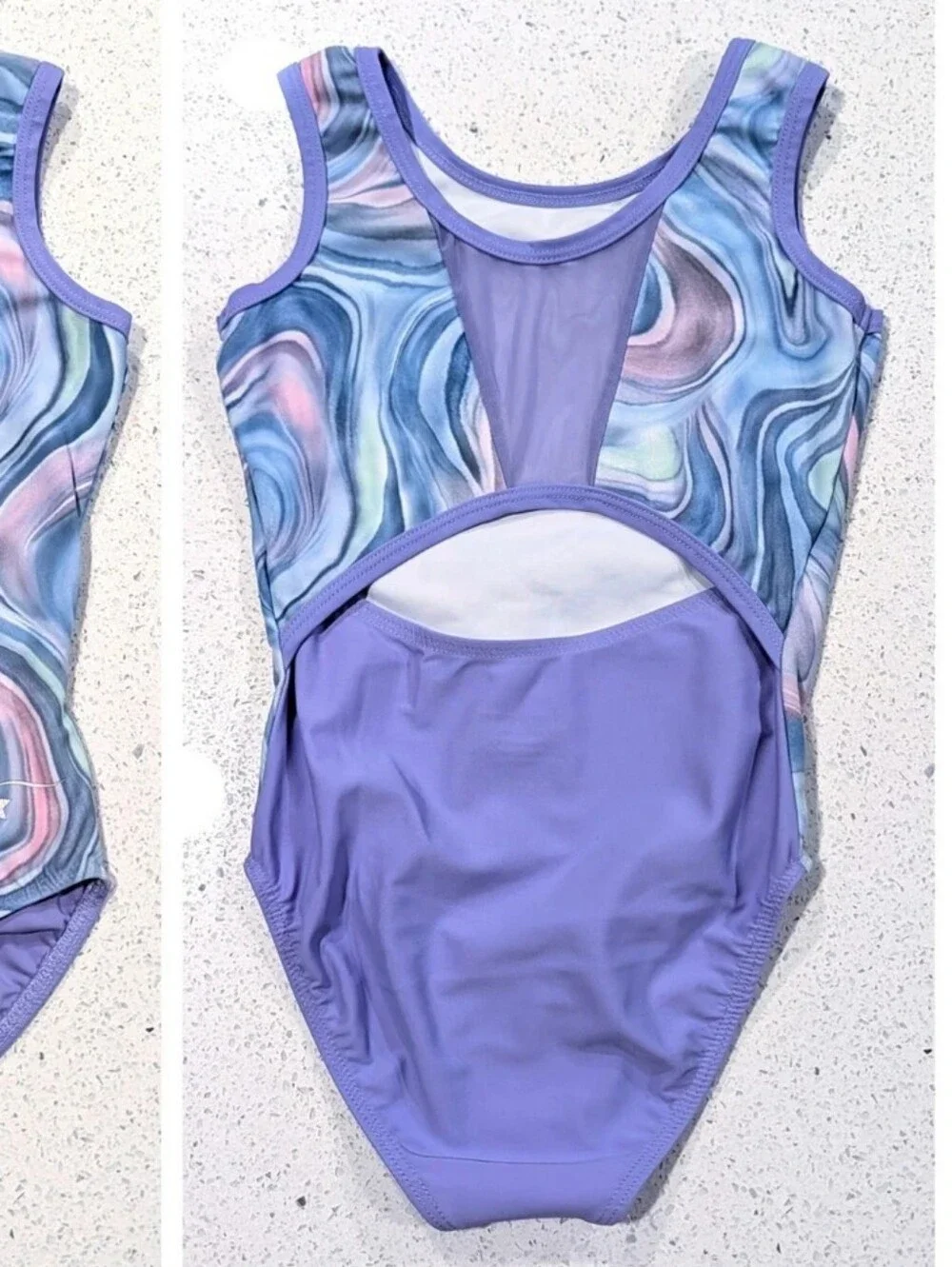 GREAT Destira Gymnastics Dance Leotard CM Medium ABSTRACT WaterColor DAYDREAM